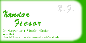 nandor ficsor business card
