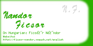 nandor ficsor business card